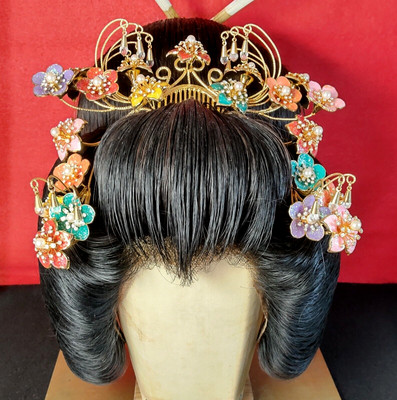 Japanese Kushi Kanzashi Twinkle Flower Metal Kimono Hair Ornament #1362-4