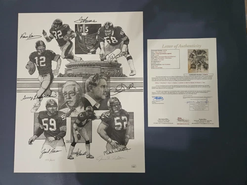 Pittsburgh Steelers - Signed 20x16 B&W Sketch #125/400 - JSA LOA - 8 Legends