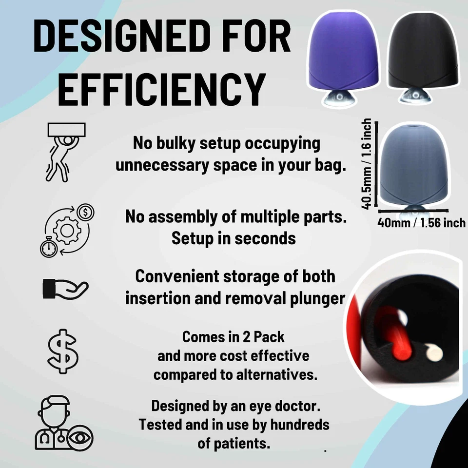Dispositivo de inserción de muelle domo lente escleral impresiones de punto focal (paquete de 2) lente escleral Foto 3 de 4
