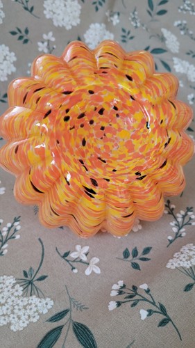 Hand Blown Art Glass Pumpkin NWT 7" - Picture 6 of 6