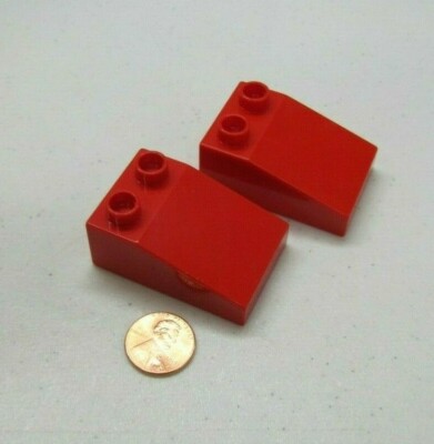 Lego Duplo Block Red 2X3 22 Degree Slope Ramp Brick 2 Block Lot Building 35114