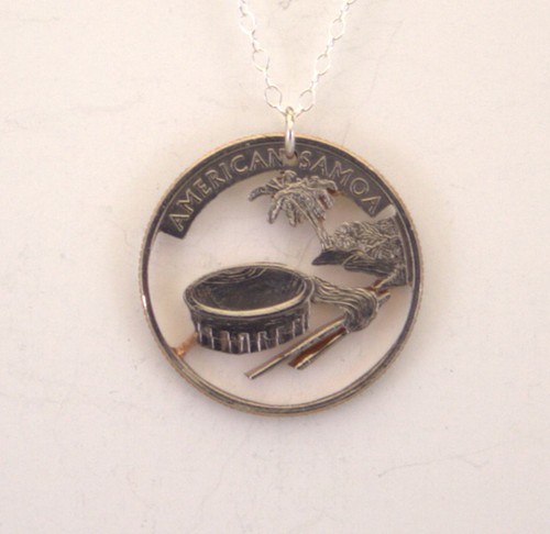 American Samoa - Cut-Out Coin Jewelry, Necklace/Pendant - Picture 1 of 3