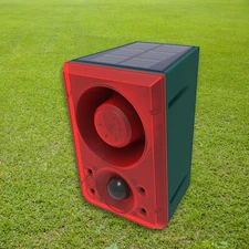 Solar Sound & Light Alarm Motion Sensor 129dB Outdoor Dog Barking Security Siren