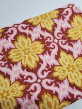 Amy Butler Fabric Lotus Floral Burgundy Temple Cotton Quilt Craft FAT QUARTER