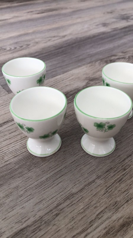 Vintage Crown Staffs England Shamrock Egg Cups  4 (Four) Marked