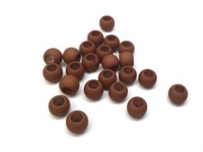 100 pcs. Brown Matte Ball Spacer Beads - 12mm - 4.7mm Large Hole - Fit Paracord