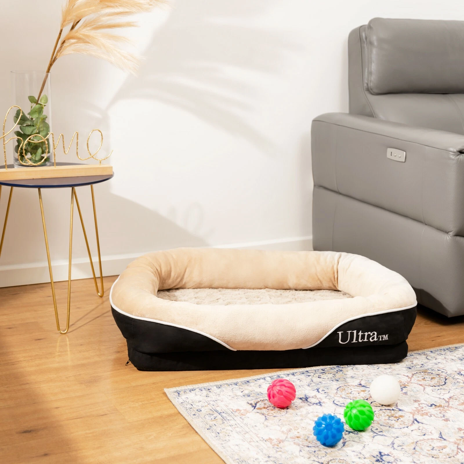 Small Luxury Orthopedic Dog Bed Soft Comfy Fleece Washable Mattress For Pets UK