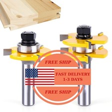 Juego de brocas para ranurar y machihembrar, vástago de 1/2 pulgada, dientes aju