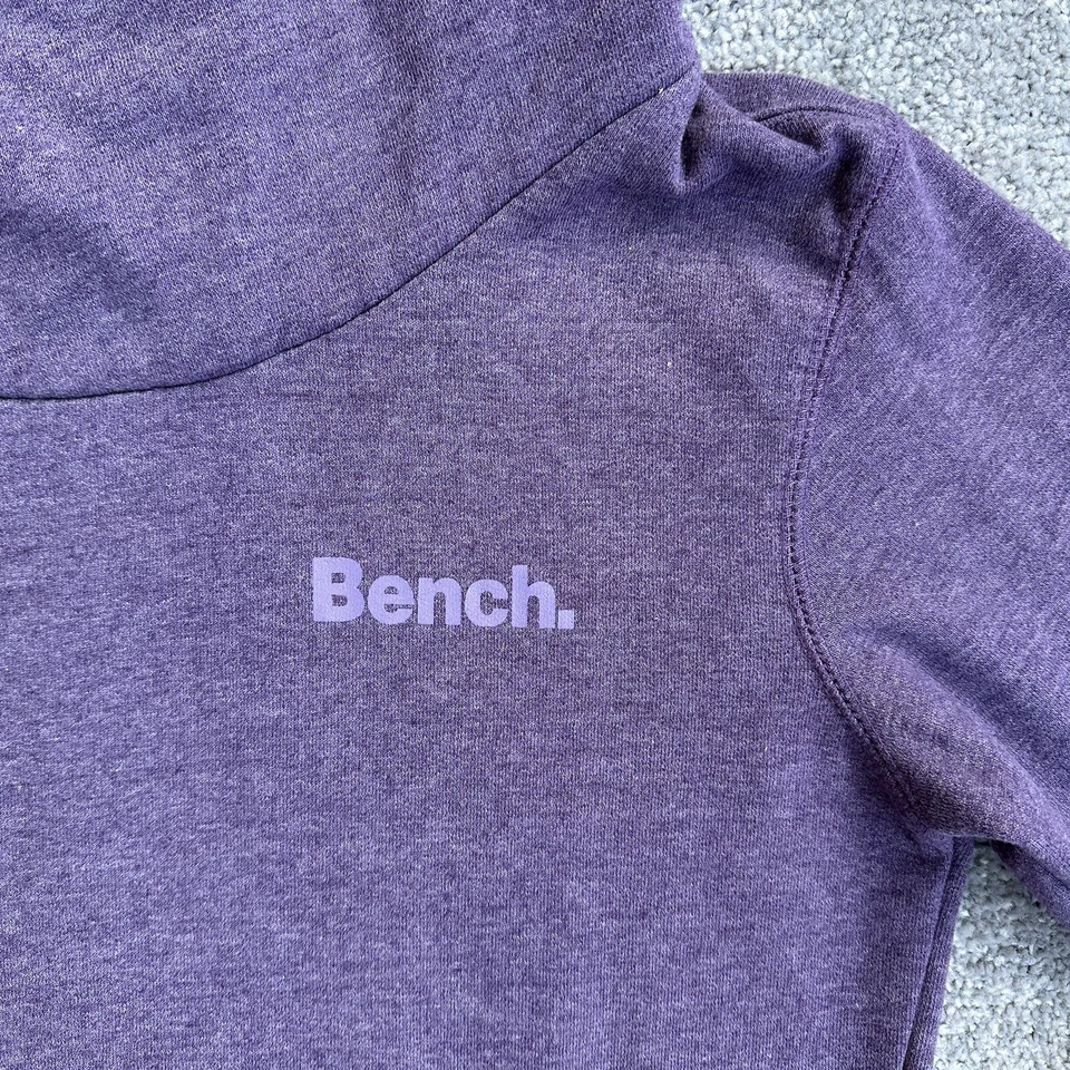 BENCH Damen Pullover Sweatshirt Langarm Gr. 182 Rollkragen Lang Logo A6808 Lila - Bild 3 von 4