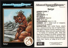 1991 TSR AD&D Gold Border RPG Fantasy Art Card 433 Dungeons & Dragons ~ Satyr
