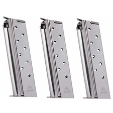 Mecgar 1911 Full Size 10mm Magazine 8 Rounds Nickel Finish 3 Pack  MGCGOV10N