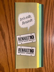 1969 Renault Sales Brochure - Foldout - Compare 10 Sedan & 16 Sedan-Wagon - Rare