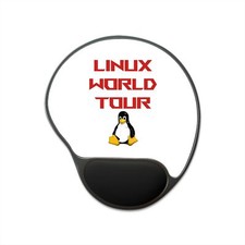 Linux World Tour Mouse Pad With Wrist Rest