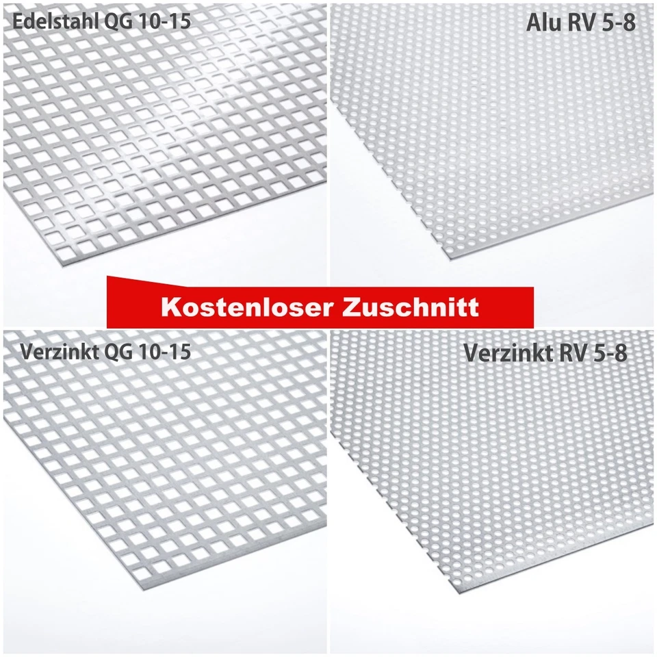 Lochbleche Aluminium,Stahl Verzinkt, Edelstahl 1,5mm 2,0mm - Bild 1 von 1