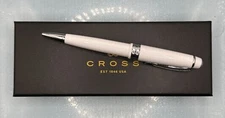 Cross Bailey Light Ballpoint Pen White with Silver AT0742-2 NEW In The Box