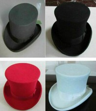100 Wool Victorian Mad Hatter Top Hat Vivi Magic Performing Caps Crown 15cm
