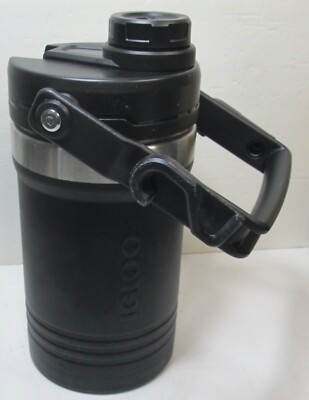 Igloo 1/2 Gallon Stainless Steel Sport Jug - Vacuum Insulated, 36-Hour Cold, Black
