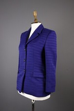 VERSACE JEANS COUTURE Blue Ribbed Textured Blazer Jacket Size 42