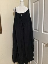 J. Crew Crinkled Side Slit Midi Dress Sleeveless Black 2X