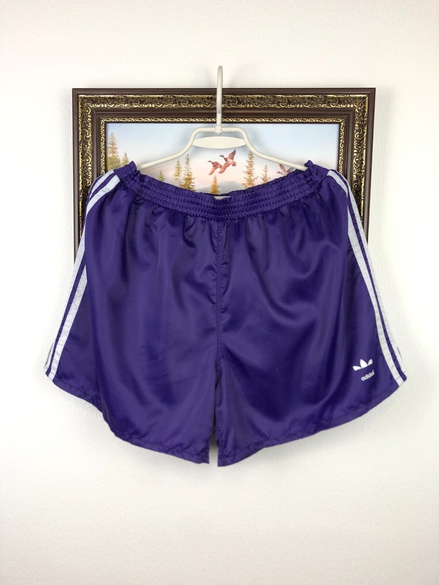 Vintage 90's Adidas Nylon Shorts Purple Run Athletic Mens Sport