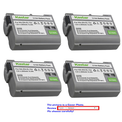 Kastar Rechargeable Li-ion Battery for EN-EL15b EL15a Nikon Z6 Z 6 4K UHD Camera