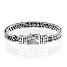 bali hand weaved solid 925 sterling silver chain bracelet