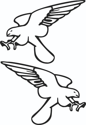 Car Sticker Eagle 2X Stickers Desired Color Each Approx. 200 X 120 Mm