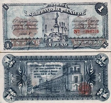 Mexico 1 Peso Toluca 1915, aUNC / UNC, P-S881