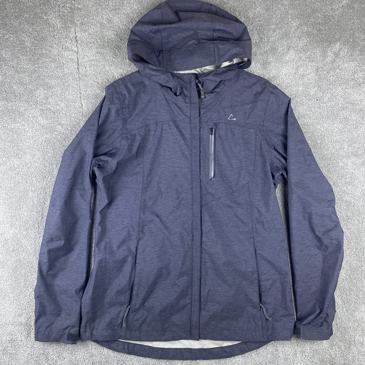 Paradox Hooded Rain Jacket Womens Small Blue-Gray Full Zip