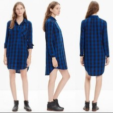 Madewell latitude shirtdress blue buffalo plaid small