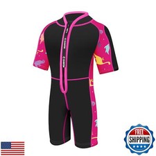 Chriffer Kids Wetsuit Shorty Wet Suit for Girls Boys Front Zip 2mm Neoprene T