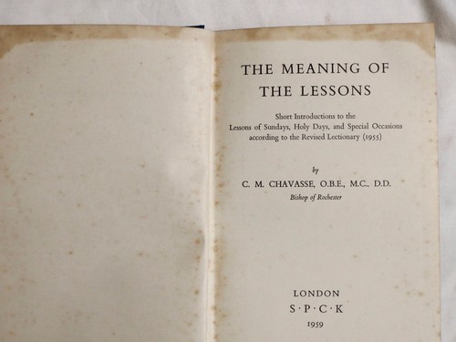 The Meaning Of The Lessons By C M Chavasse 1959 Ebay