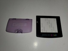NEW Gameboy Color Plastic Screen  Dark Atomic clear Purple Battery Cover V43