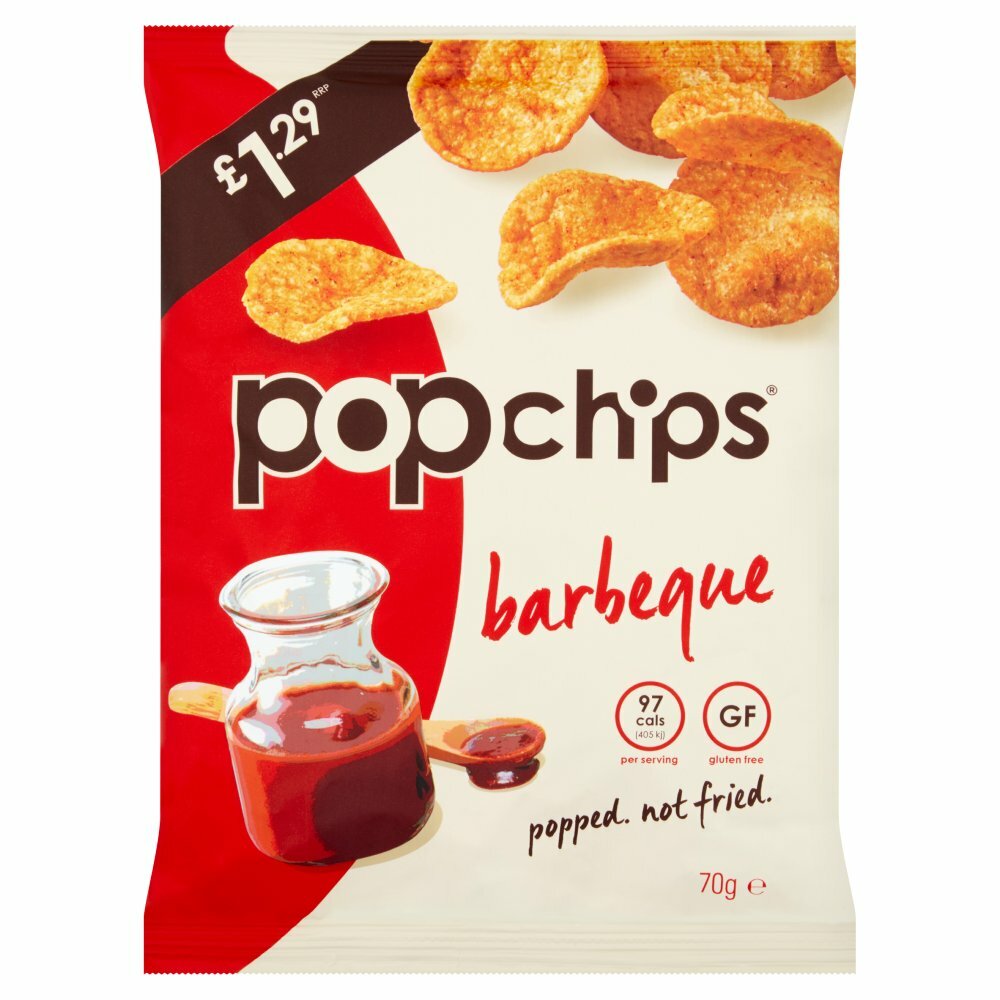 Popchips Patatas fritas, barbacoa, 70 g (paquete de 12)