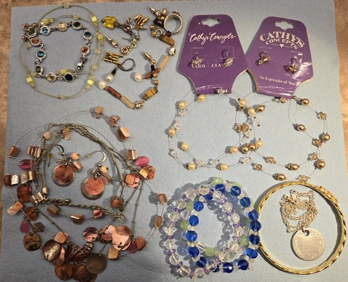 Vintage/modern Costume Jewelry Some Sterling Silver Necklaces Earrings Bracelet