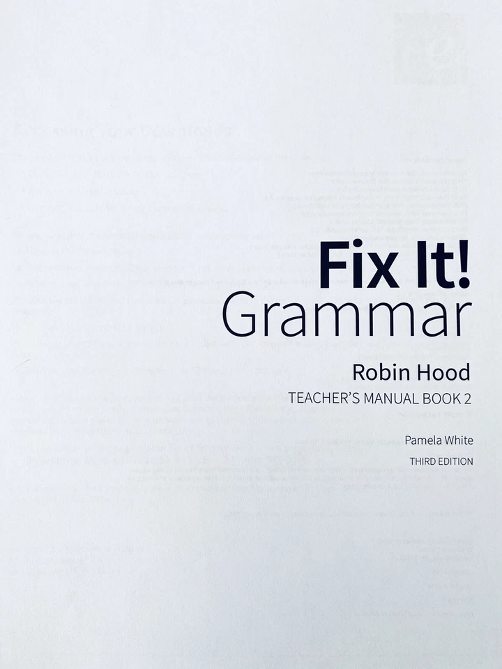 Fix It! Grammar: Robin Hood TEACHER’S MANUAL Book 2 - 3rd Edition - IEW - Image 2 of 3