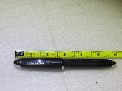 BREITLING BLACK BALL POINT PEN  VINTAGE POLISHED BLACK/CHROME