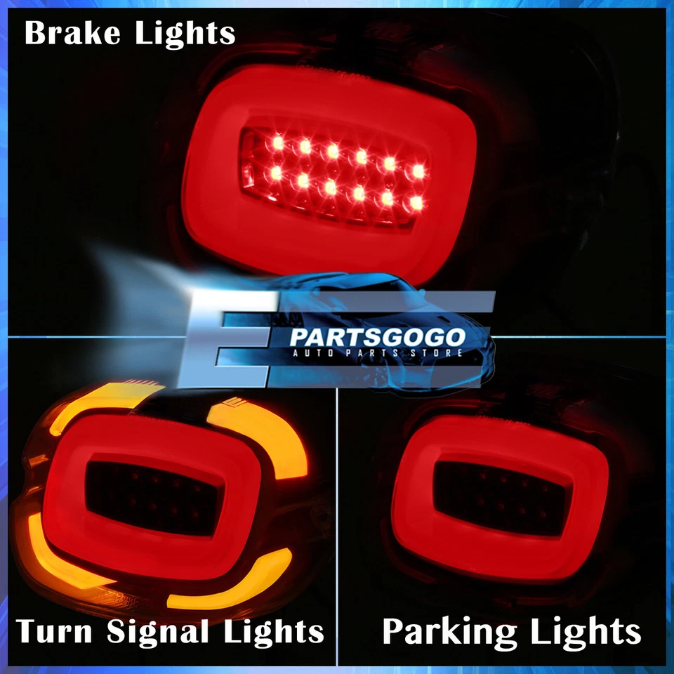 For Harley Davidson Softail Electra Rear Smoked Integrated LED Tail Light Lamp Foto 3 de 4