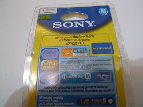 Nueva batería recargable genuina para videocámara Sony NP-QM71D para DCRDVD301 y HDRSR1 - Imagen 4 de 5