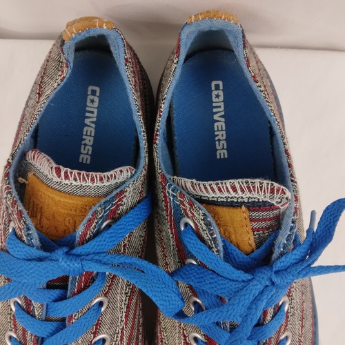 Converse Multicolor Striped Canvas Shoes Low Top Junior Mens 6 Womens 8 - Picture 6 of 16