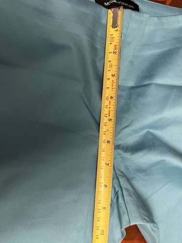 MODA INTERNATIONAL Y2K VTG TEAL COTTON SPANDEX SIDE ZIP TROUSERS W28” L30.5” NEW - Picture 17 of 24