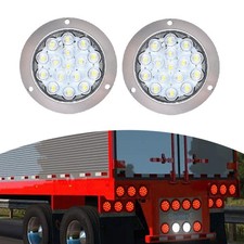 2pcs 16 Led White 4 Inch Round Backup Reverse Tail Lamp Lights For Truck Trailer