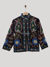 Coat  Handmade Embroidery Jacket Uzbek Suzani Jacket Boho Embroidered