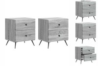 Nachttisch 2Er Set Nachtschrank Graues Sonoma 43X34,5X47,5 Cm