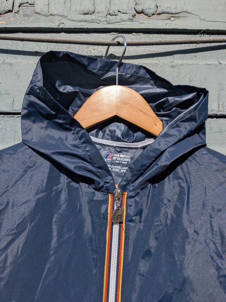 Chaqueta cortavientos vintage K-Way Shell para hombre pequeña hecha en Francia Foto 4 de 4