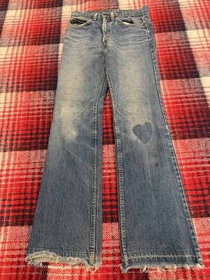 Vintage Levi s 517 1970s 70s Bootcut Boot Flare Jeans Faded Mens 28x31