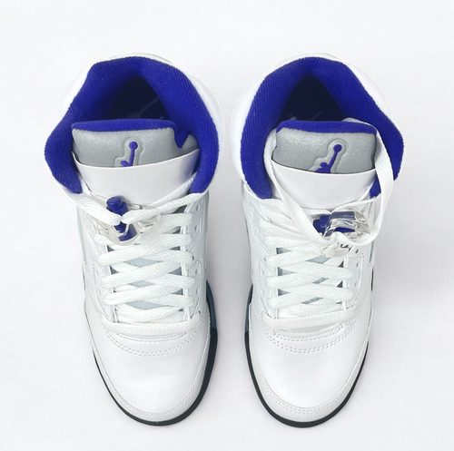 Nike Air Jordan 5 Retro (GS) White Dark Concord Size 5Y / 440888-141 - Picture 5 of 8