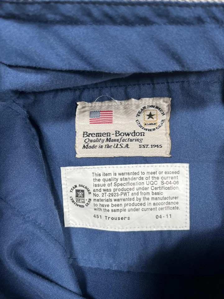 Pantalones de vestir del ejército de Estados Unidos para hombre 36L azul dorado a rayas uniforme mezcla de lana hechos en EE. UU. Foto 4 de 4