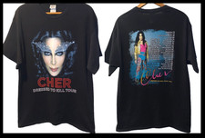 Cher Dressed To Kill Concert Tour T-Shirt 2014 Adult Large Black Double Sided