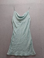 Forever 21 Women Mini Dress M Green Sleeveless Straps 100% Polyester Cocktail